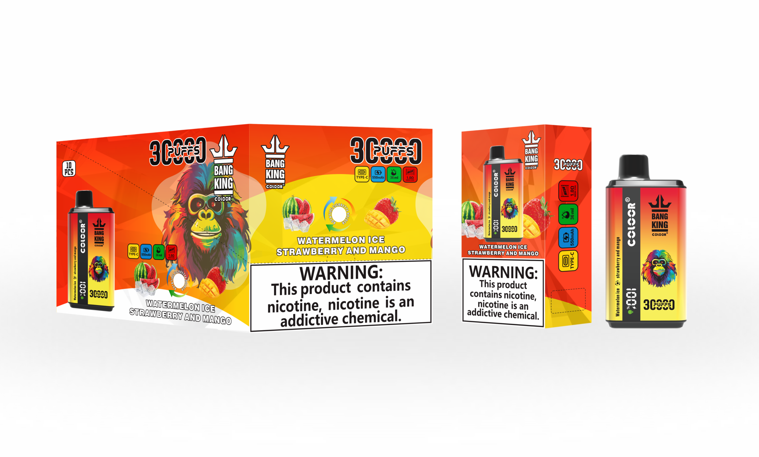 Pepene Ice Cream & Mango Piersică Bang KING Color 30k fumuri