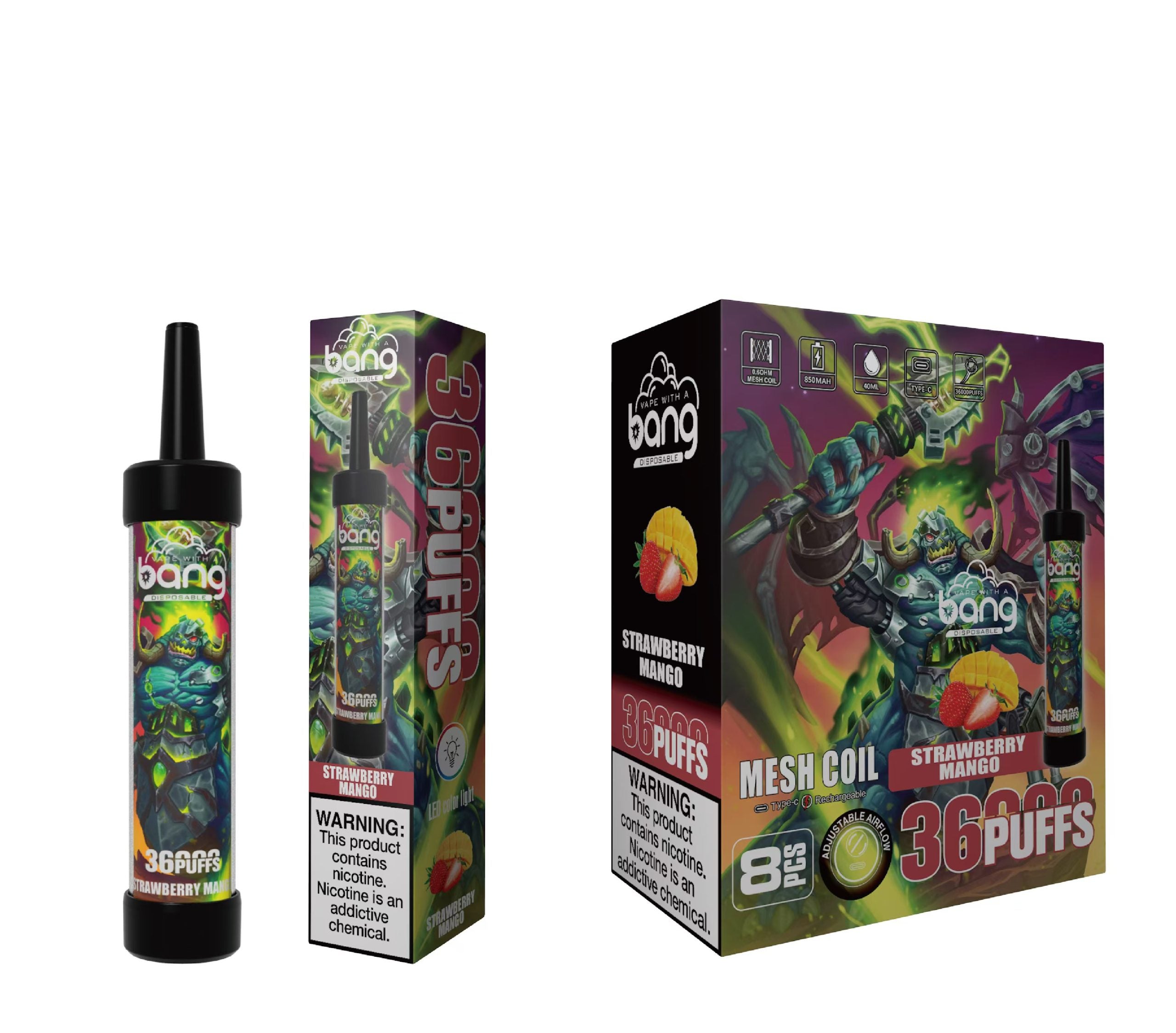 Capsuni Mango Bang 36k fumuri